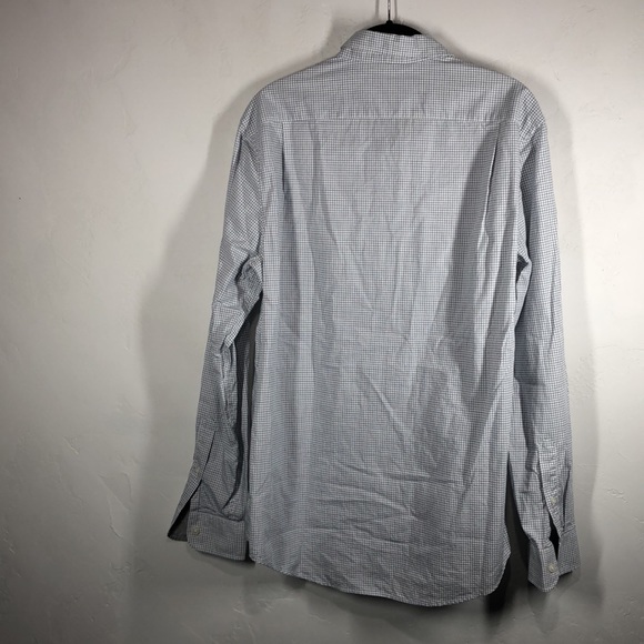 Michael Kors blue plaid dress shirt size medium - Picture 7 of 11